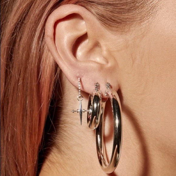 SOLD OUT LUV AJ DAINTY MINI CROSS EARRINGS KYLIE JENNER BELLA HADID GORJANA - Picture 3 of 7